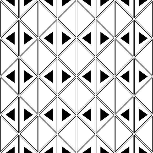 Infinite Hue: "Art Deco Triangles" pattern available in hundreds of different colors. The Black & White image of the design.