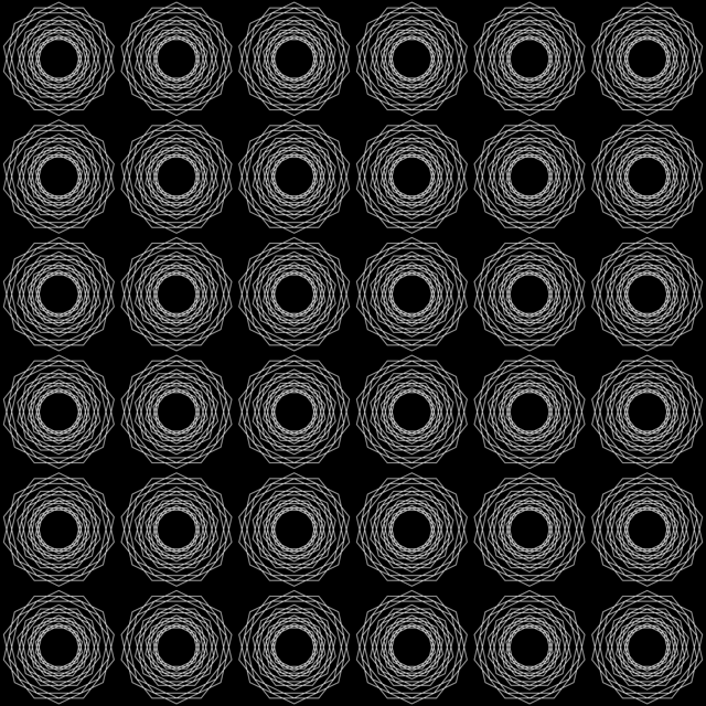 Infinite Hue: "Bursts" pattern available in hundreds of different colors. The Black & White image of the design.