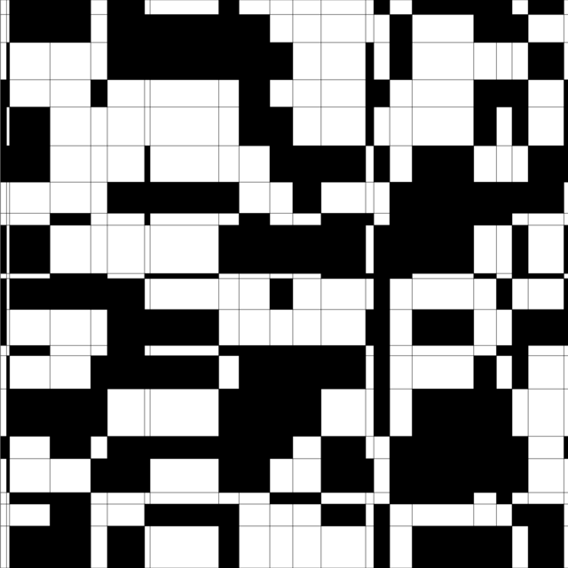 Infinite Hue: "Crossword Puzzle" pattern available in hundreds of different colors. The Black & White image of the design.