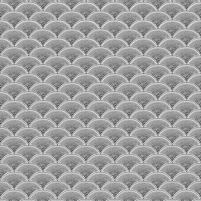 Infinite Hue: "Fanned" pattern available in hundreds of different colors. The Black & White image of the design.