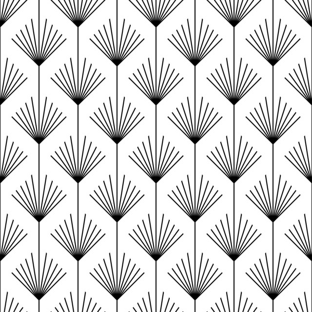 Infinite Hue: "Fronds" pattern available in hundreds of different colors. The Black & White image of the design.