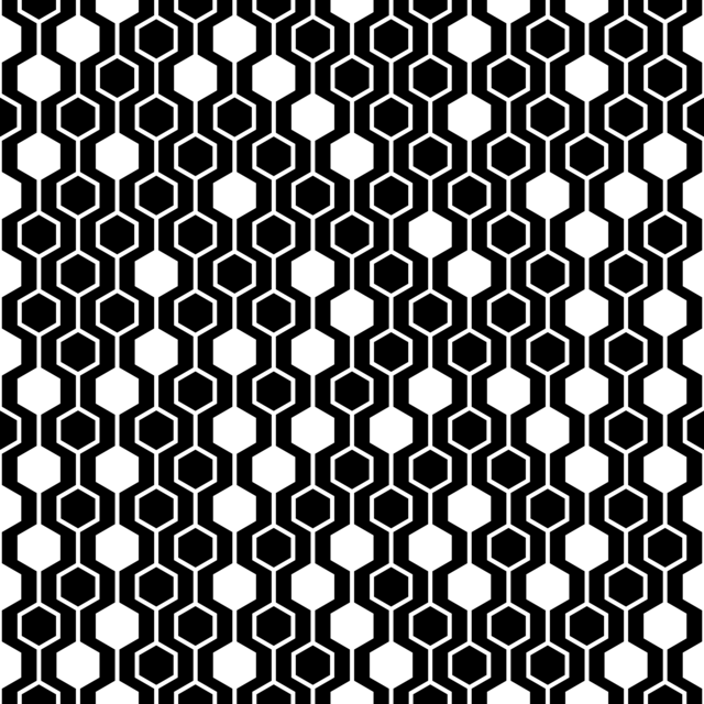 Infinite Hue: "Honeycombed" pattern available in hundreds of different colors. The Black & White image of the design.