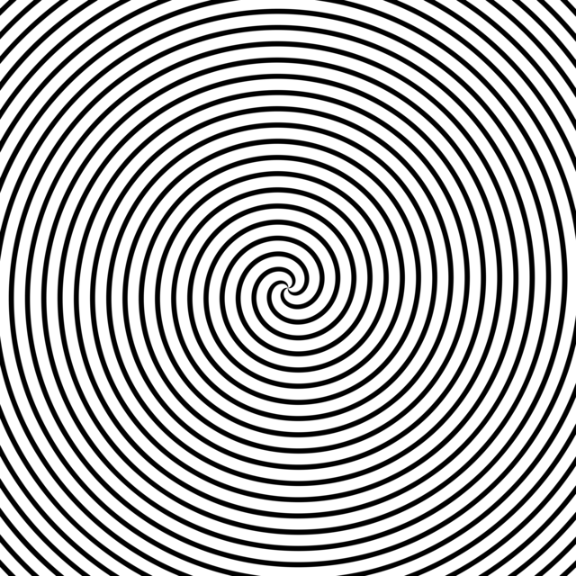 Infinite Hue: "Hypnotized" pattern available in hundreds of different colors. The Black & White image of the design.