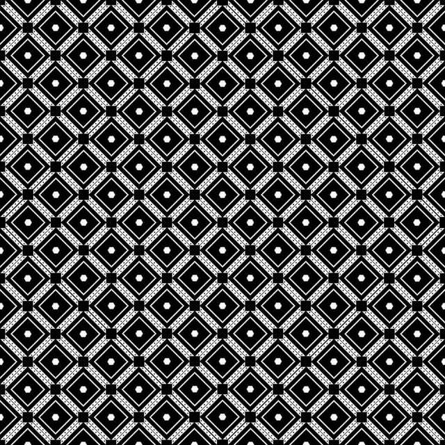 Infinite Hue: "Kilim" pattern available in hundreds of different colors. The Black & White image of the design.