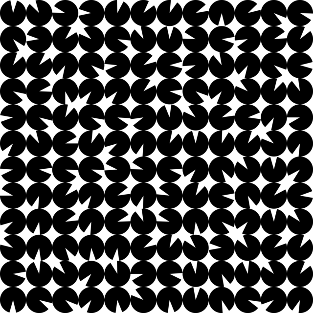 Infinite Hue: "Lily Pads" pattern available in hundreds of different colors. The Black & White image of the design.