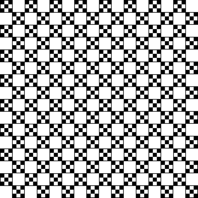 Infinite Hue: "Roll the Dice" pattern available in hundreds of different colors. The Black & White image of the design.