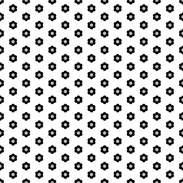 Infinite Hue: "Tiny Flowers" pattern available in hundreds of different colors. The Black & White image of the design.