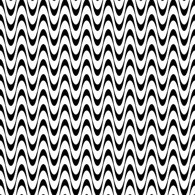 Infinite Hue: "Wavy" pattern available in hundreds of different colors. The Black & White image of the design.